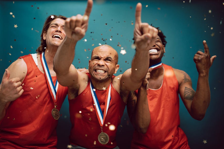Happy lottery winners celebrating